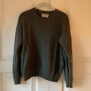 Everlane - The Cashmere Rib Round Crew, Loden, S